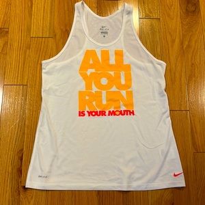 Nike White racerback size large Dri-Fit sleeveless top (workout top)